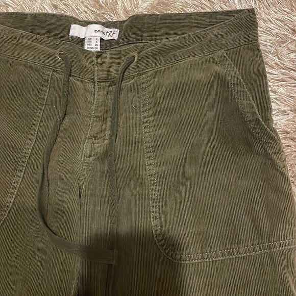 ZARA‎ Trafaluc Cropped Velour Velvet Brown Pants - Picture 4 of 10